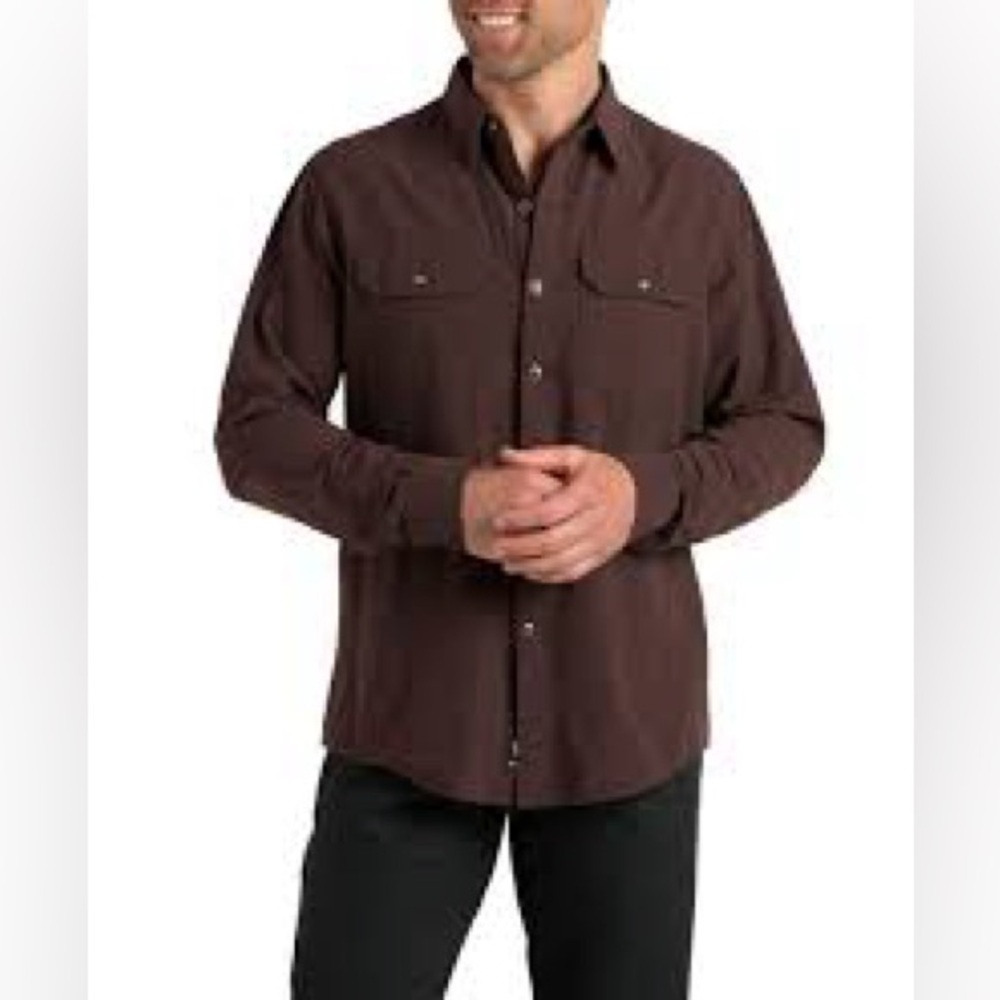Kuhl Sting Men’s Long Sleeve Button Shirt Brick Red Size Large Outdoor Trail